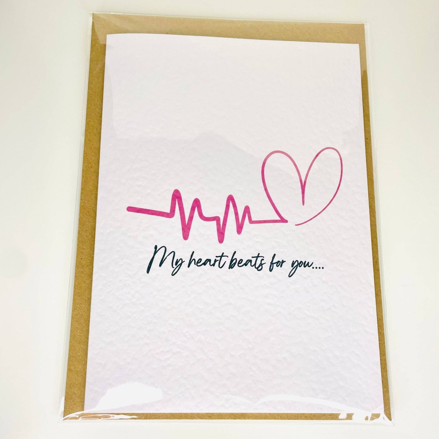 My Heart Beats for You Valentines Day Card, Heart Card - Firtina Creations
