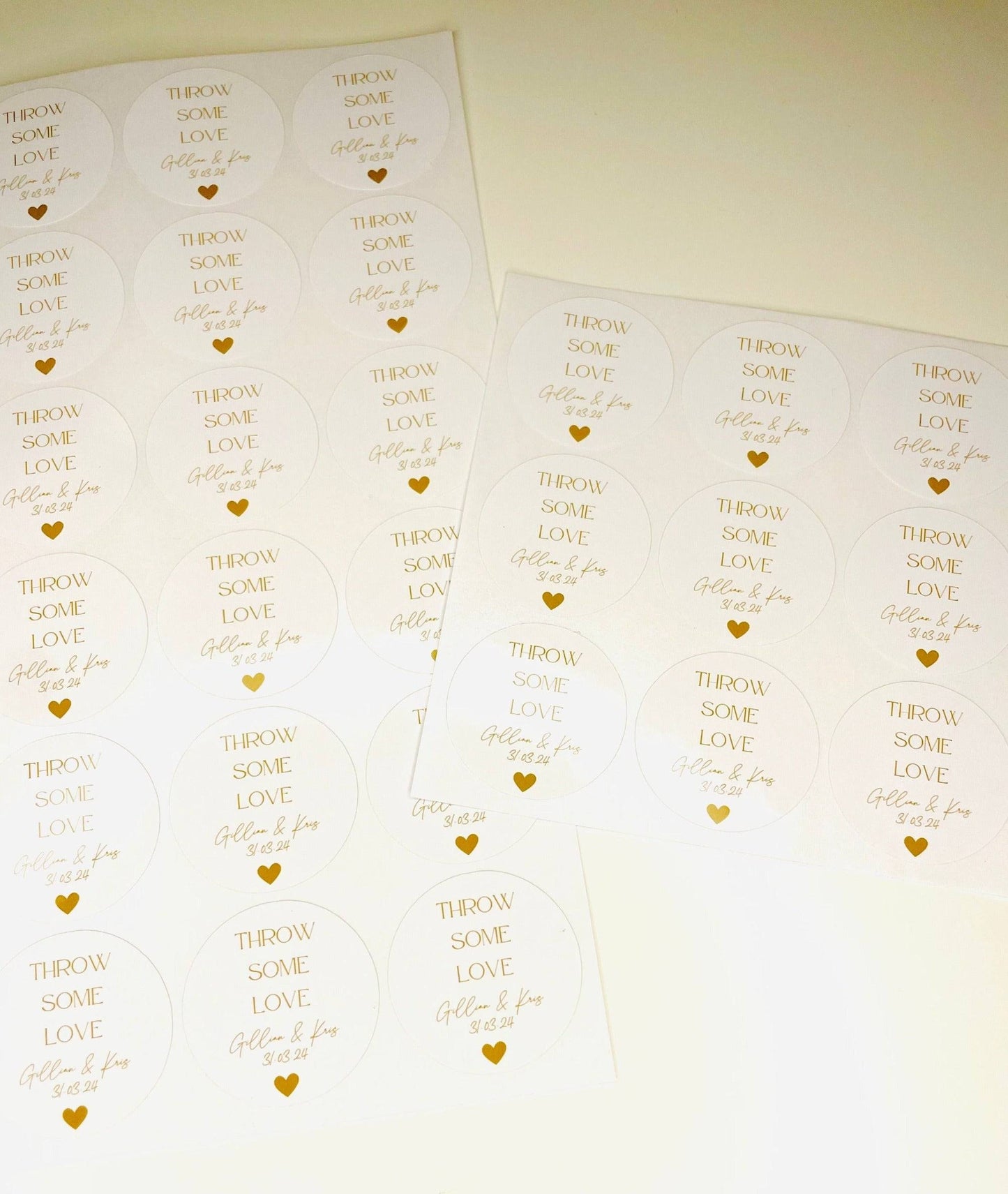 Custom round Wedding or Business Logo stickers - Firtina Creations