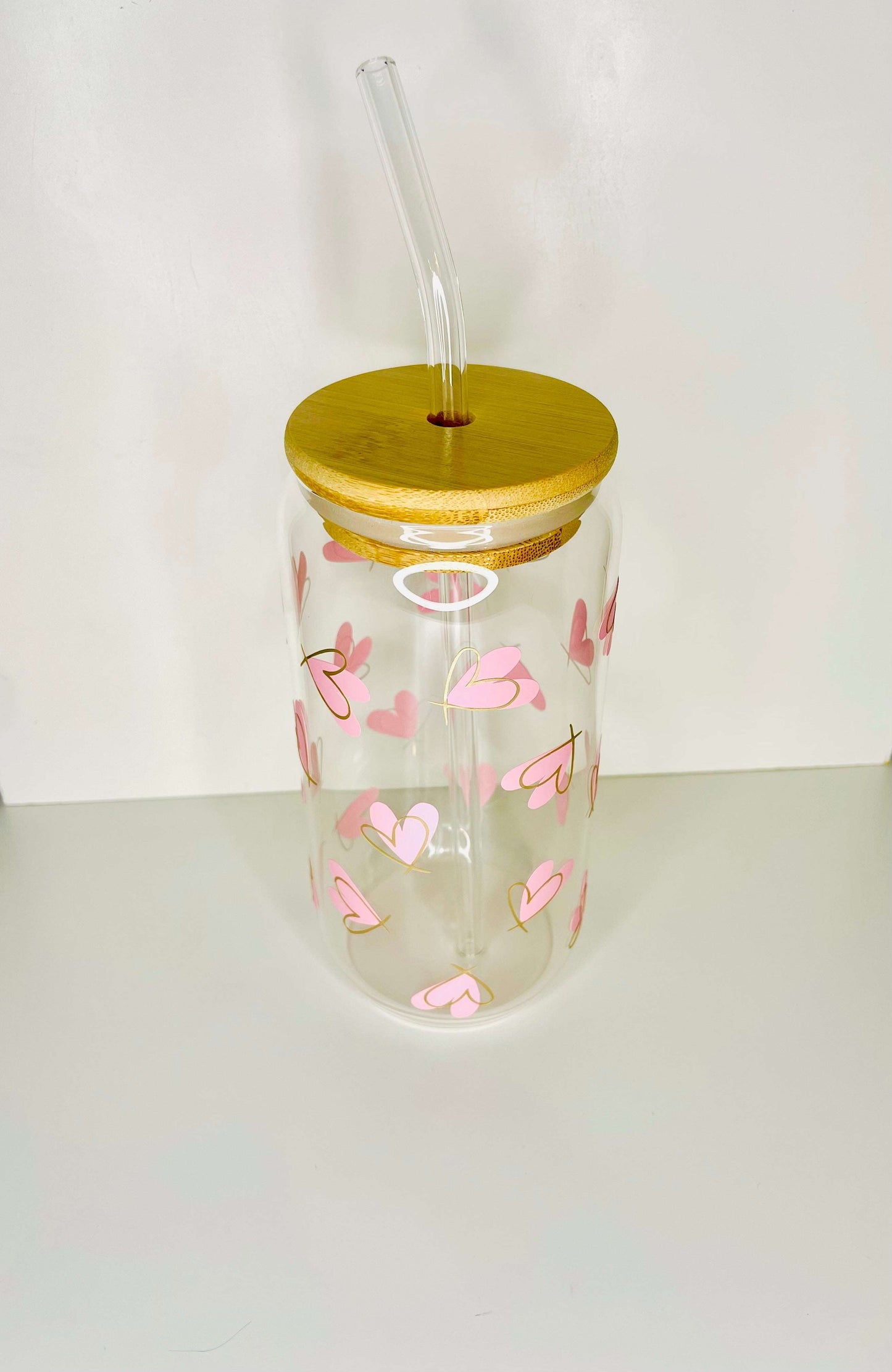 Valentines Gift Idea, Heart Design Iced Coffee Cup