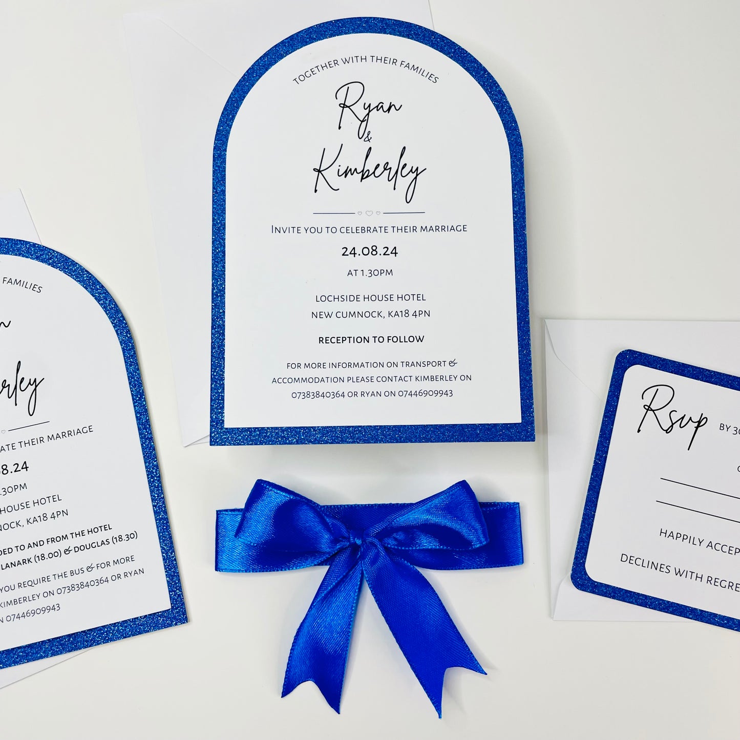 Glitterati Arch Style Glitter Wedding Invitation Suite - SAMPLE ONLY