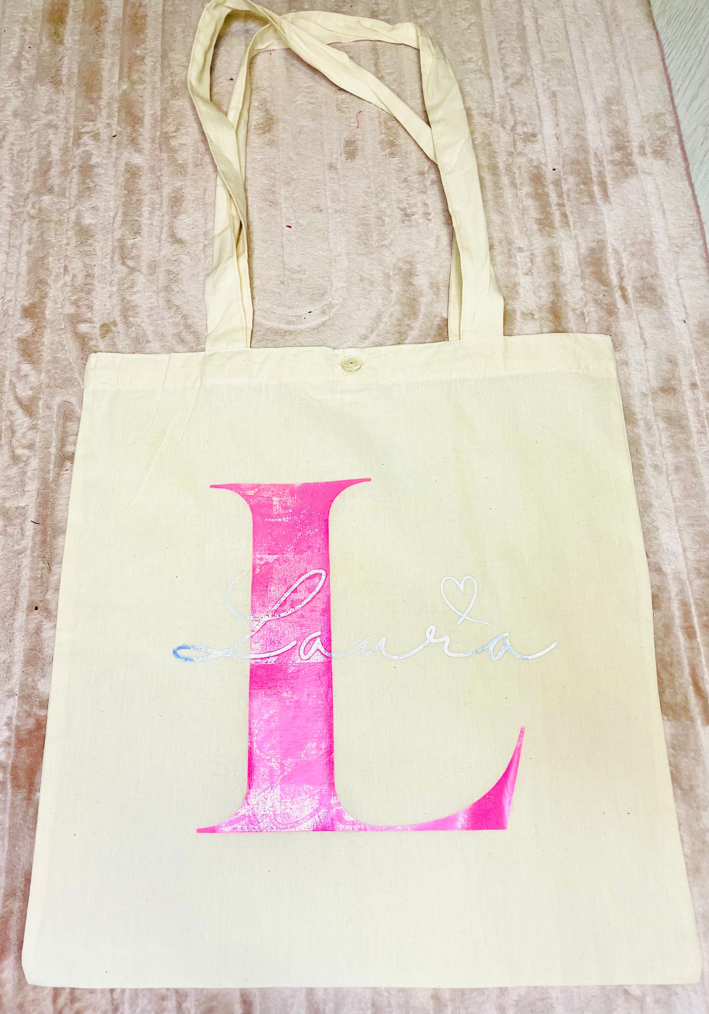 Initial Canvas Tote Bag - Personalised - Firtina Creations