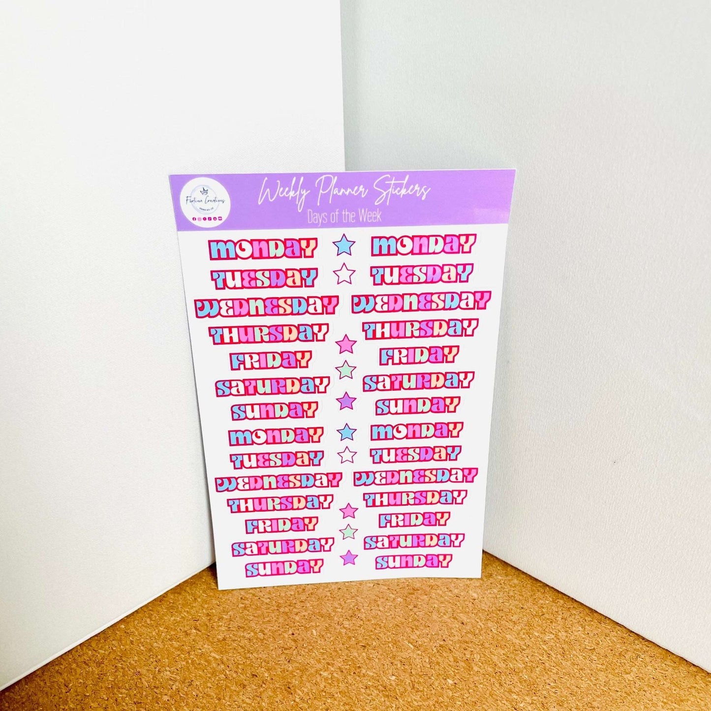 Days of the Week Planner Journaling Stickers