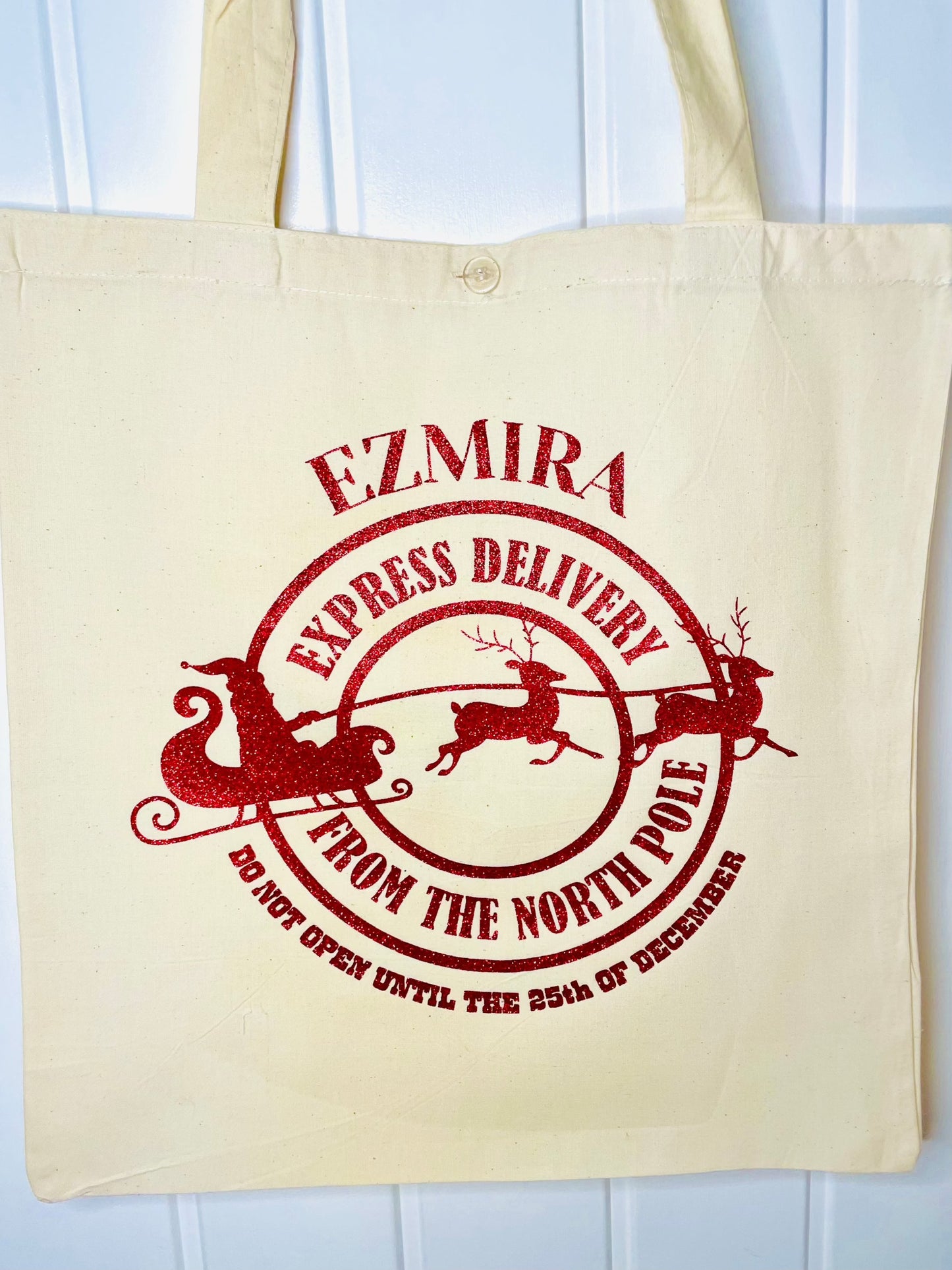 North Pole Express Reusable Christmas Gift Bag - Firtina Creations
