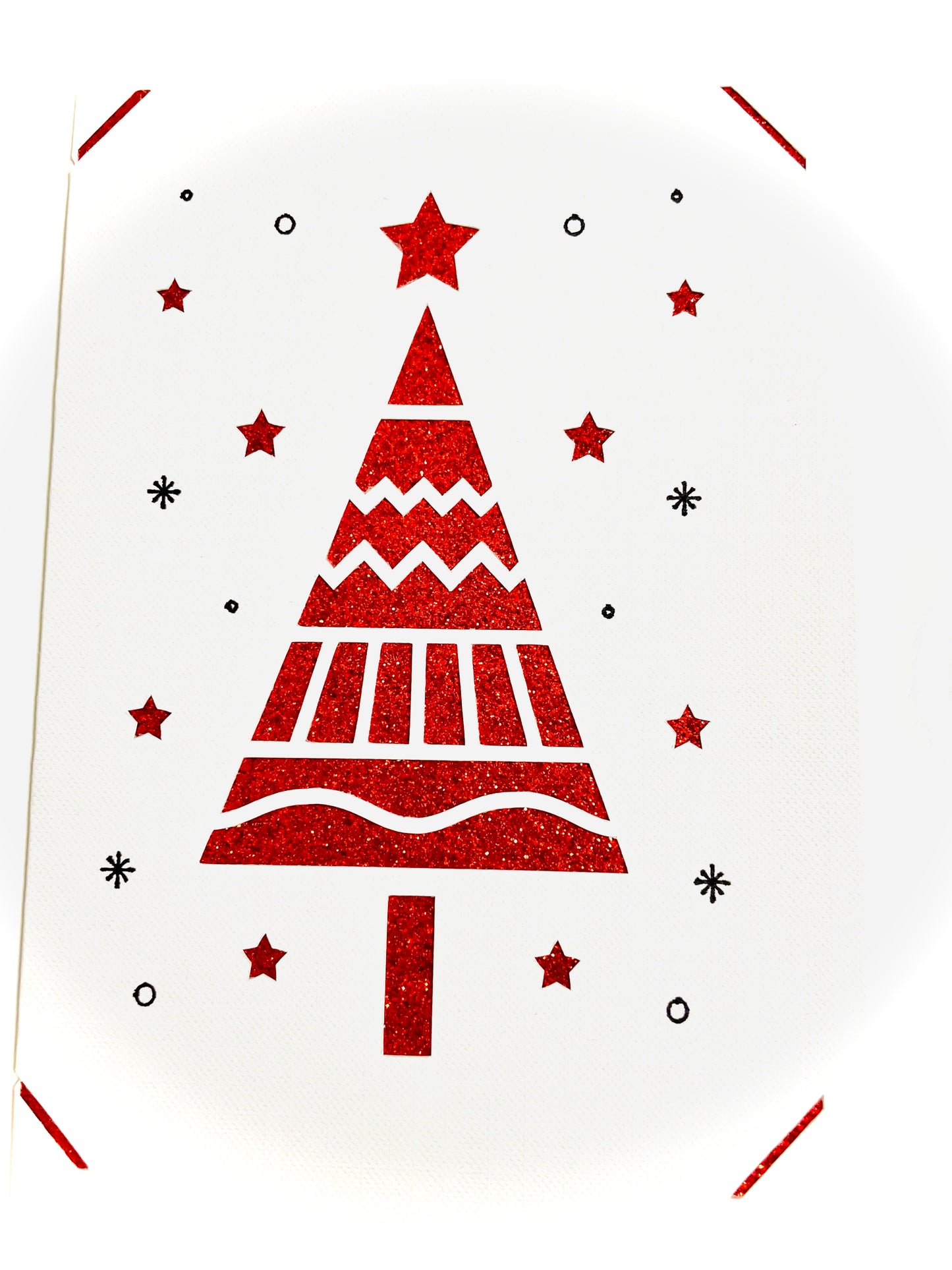 Hand Made Glitter Layered Christmas Cards Pack of 3 - Firtina Creations