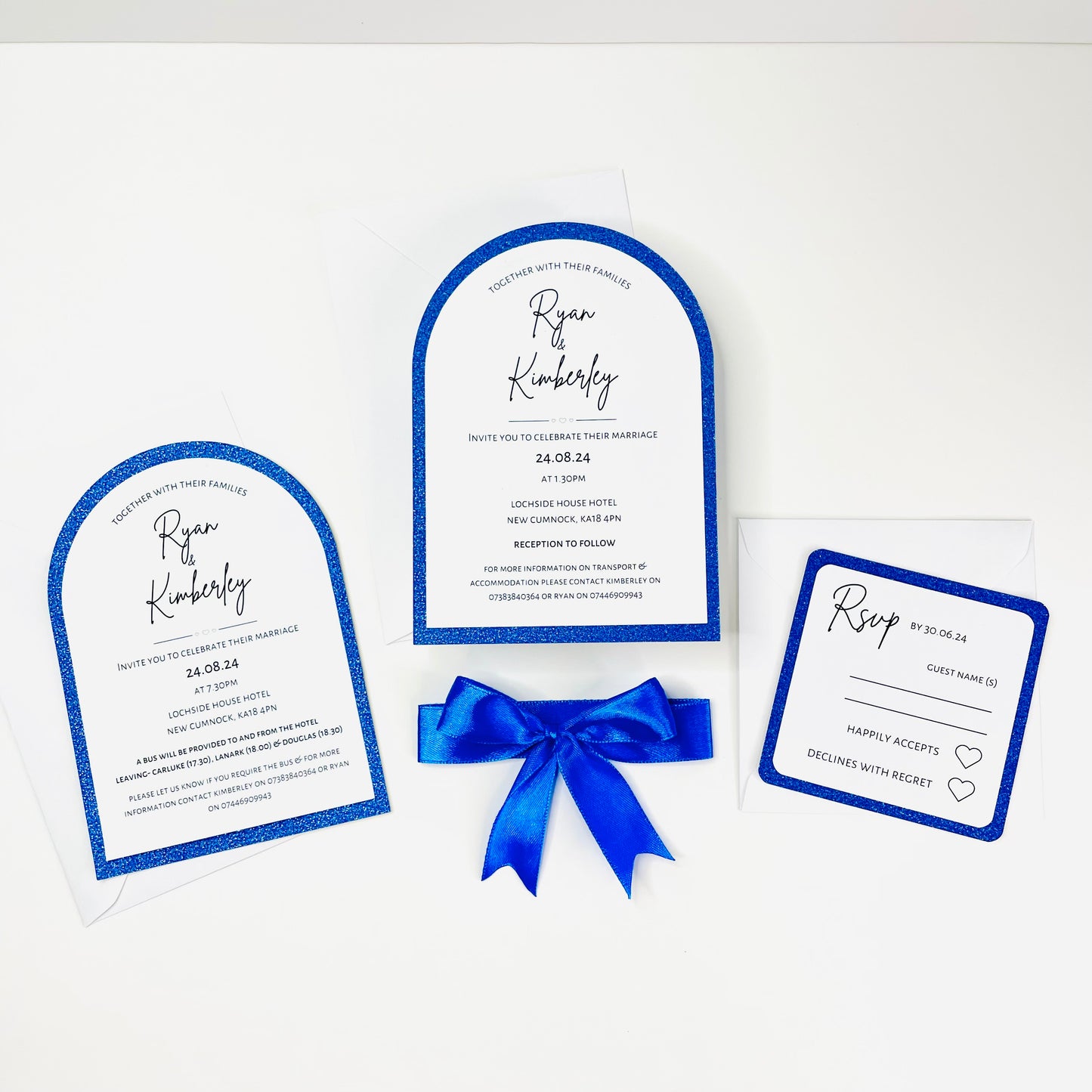 Glitterati Arch Style Glitter Wedding Invitation Suite - SAMPLE ONLY