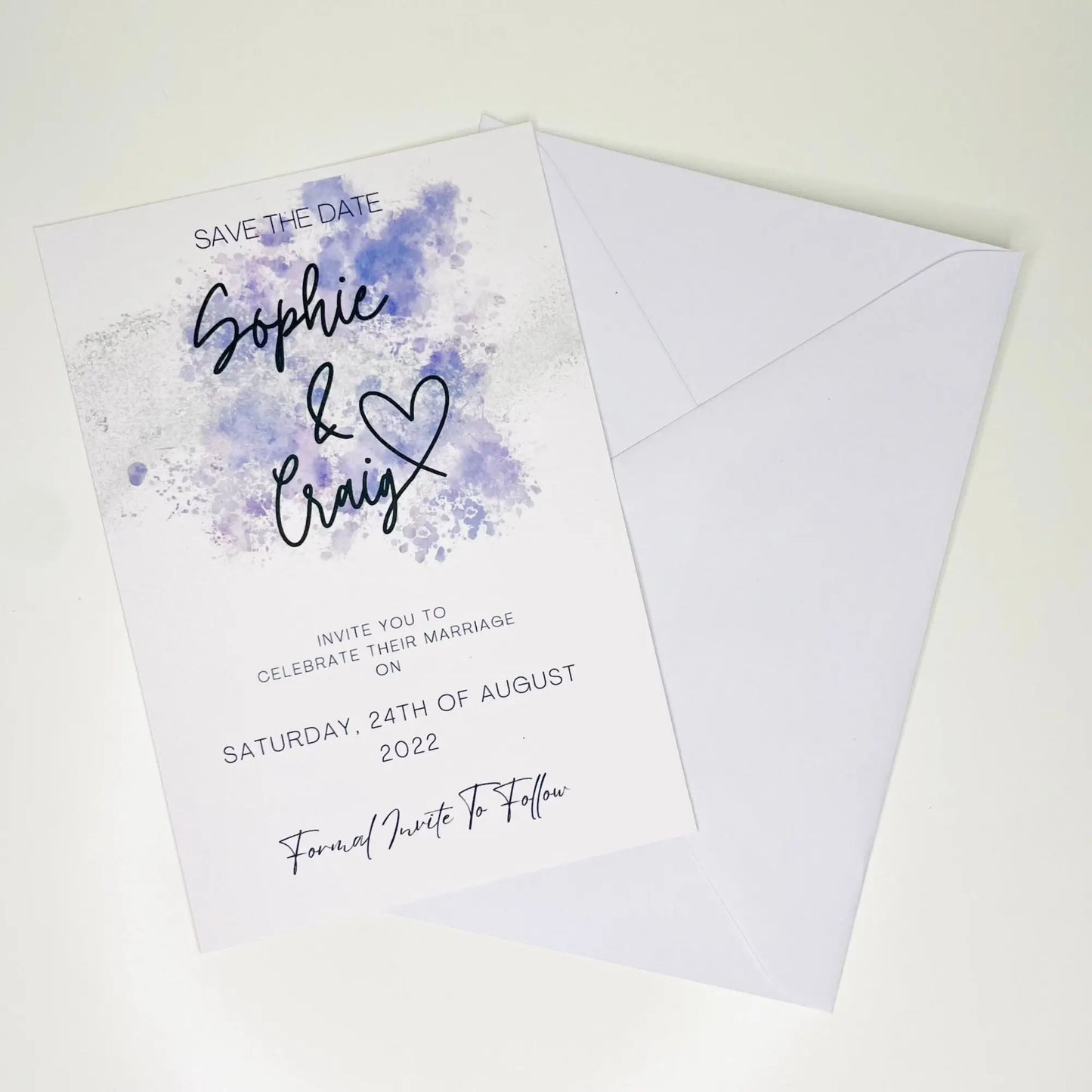 Purple Wedding Invitation Set & Individuals - Firtina Creations