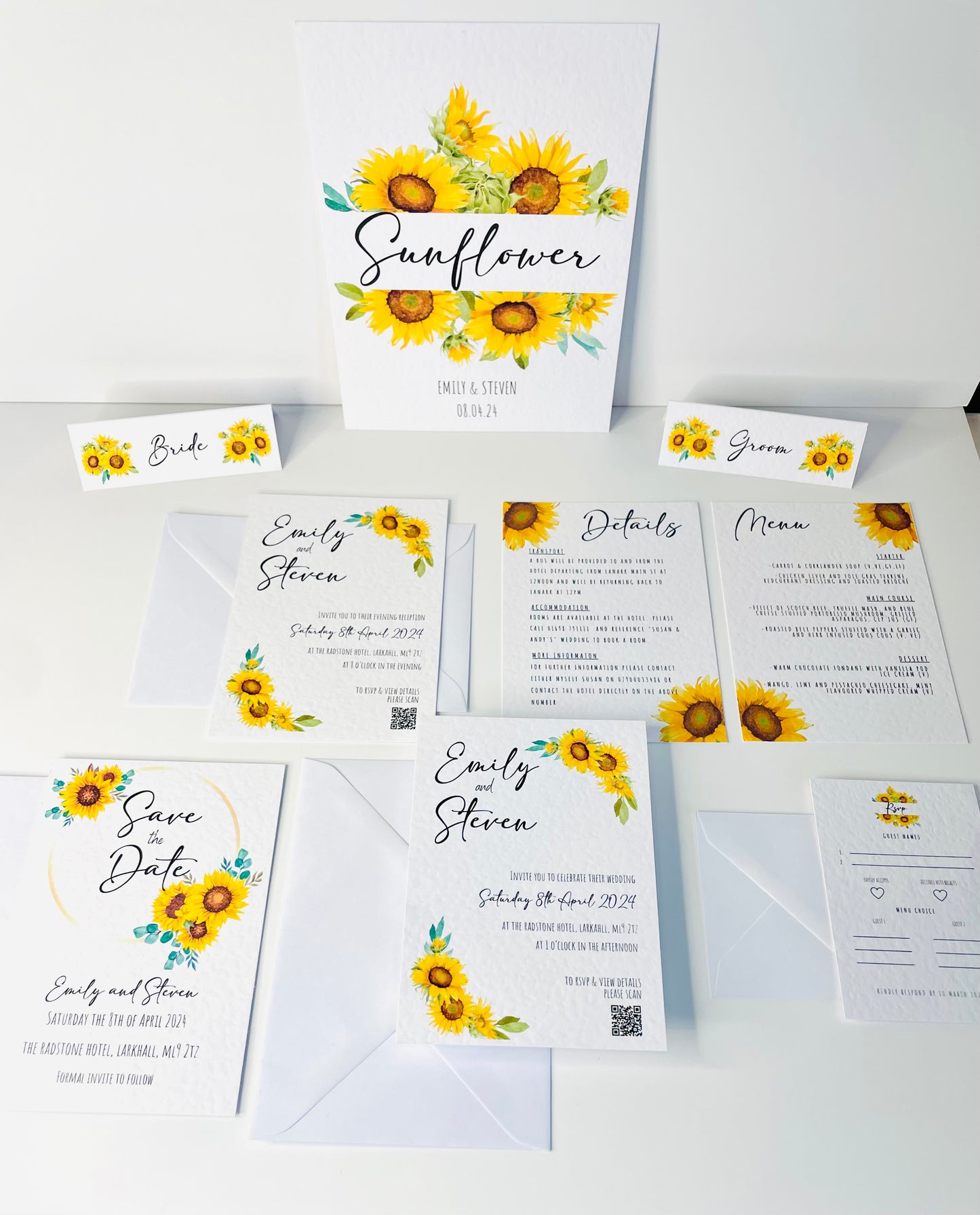 Sunflower Wedding Invitation Suite - SAMPLE ONLY