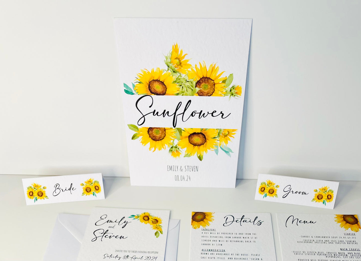 Sunflower Wedding Invitation Suite - SAMPLE ONLY