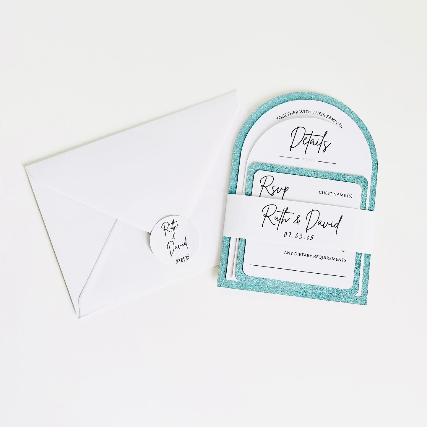 Glitterati Arch Style Glitter Wedding Invitation Suite - SAMPLE ONLY