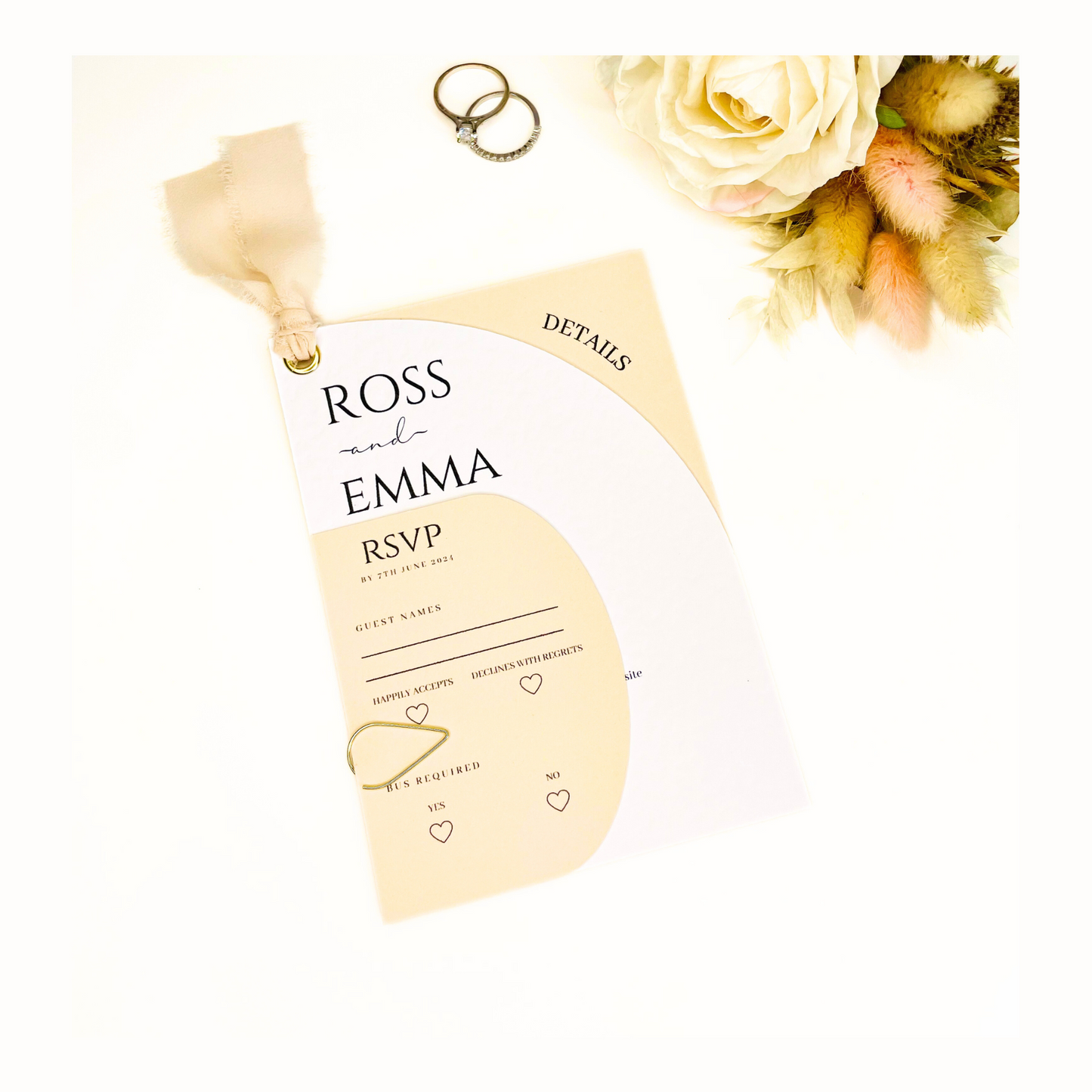 Chiffon Curve Wedding Invitation Suite - SAMPLE ONLY