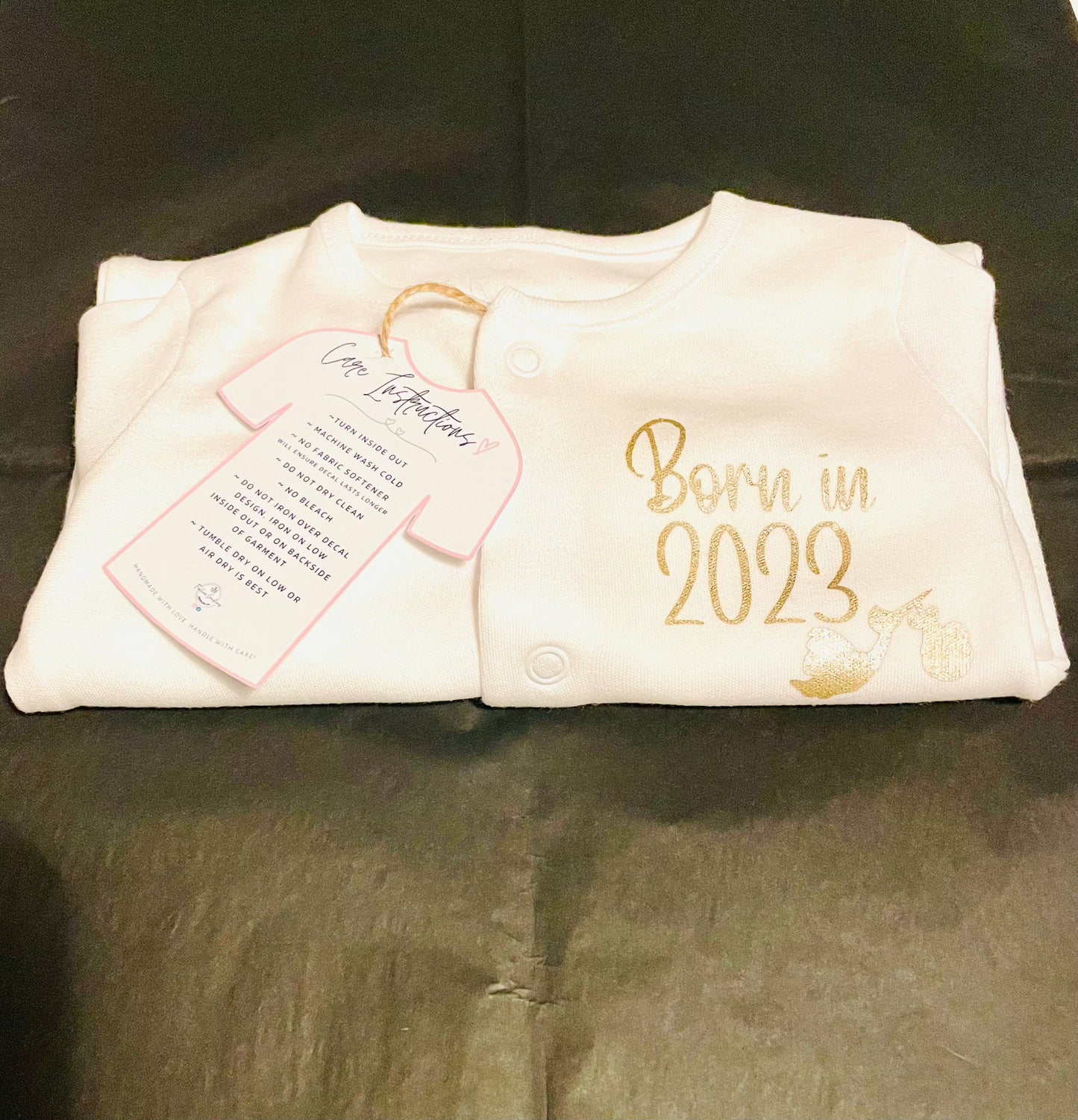 Born in 2024 Baby Grow - Firtina Creations