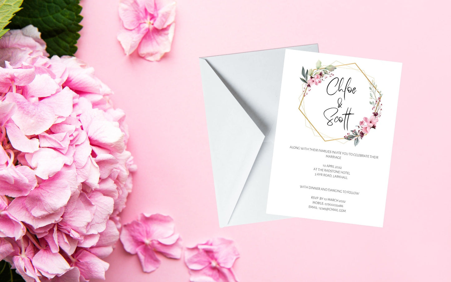 Floral Wedding Invitation Set & Individuals - Firtina Creations