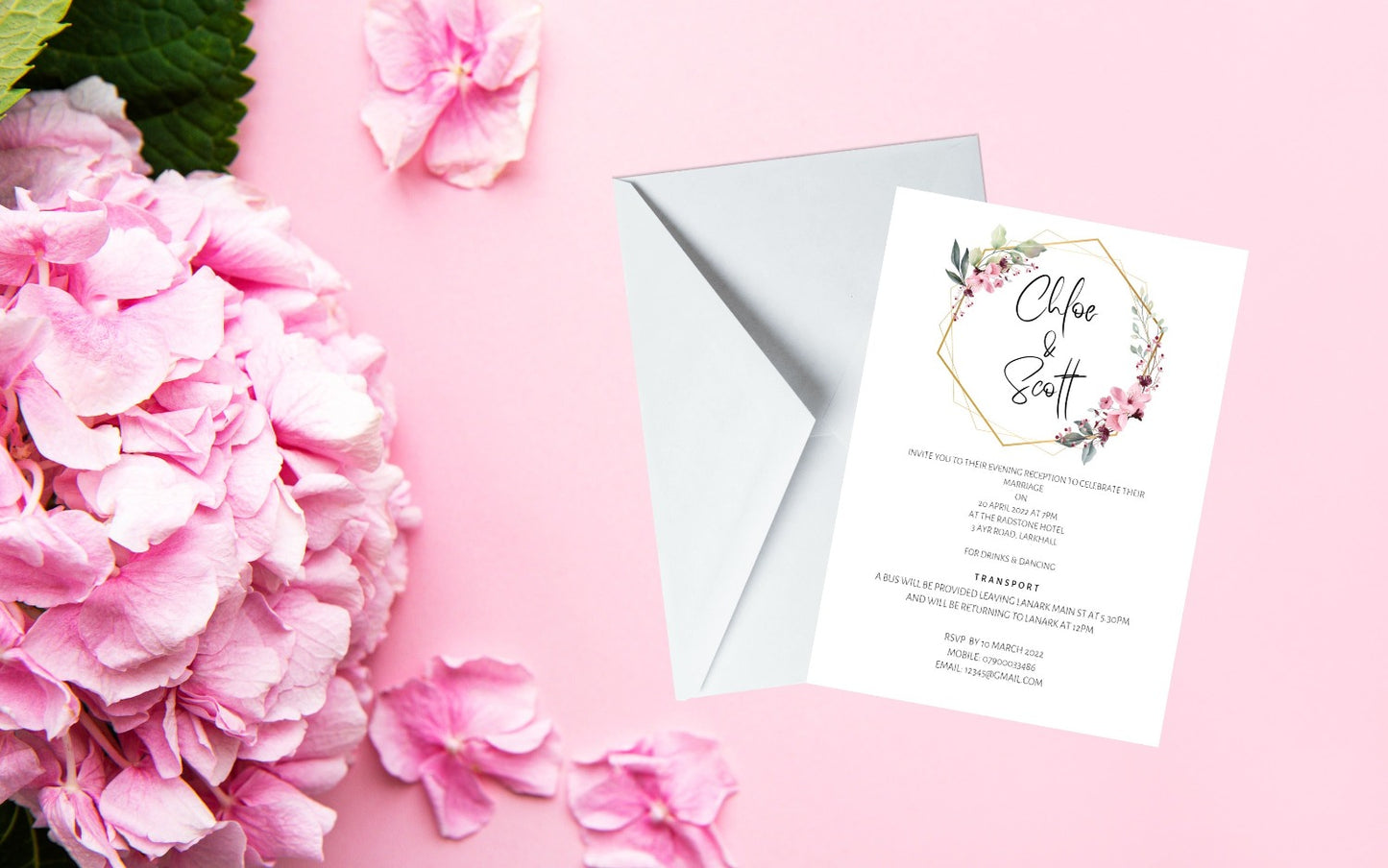 Floral Wedding Invitation Set & Individuals - Firtina Creations