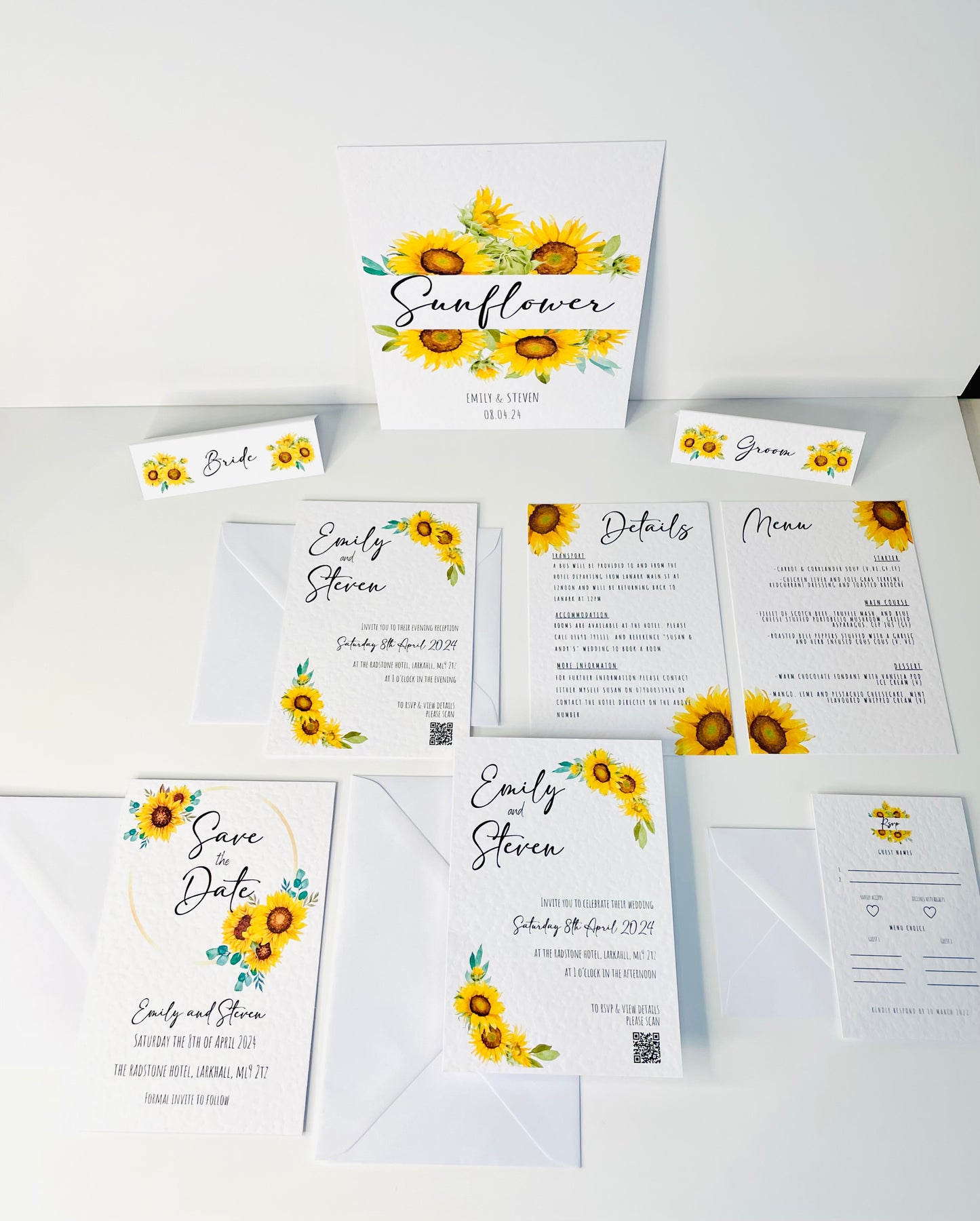 Sunflower Wedding Invitation Suite - SAMPLE ONLY