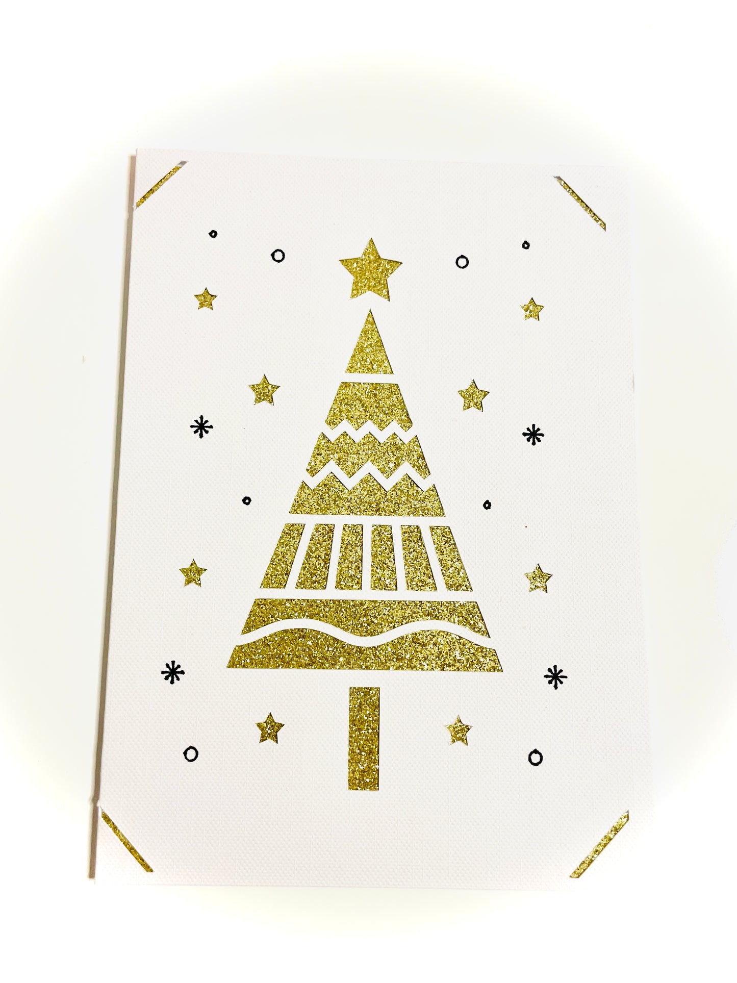 Hand Made Glitter Layered Christmas Cards Pack of 3 - Firtina Creations