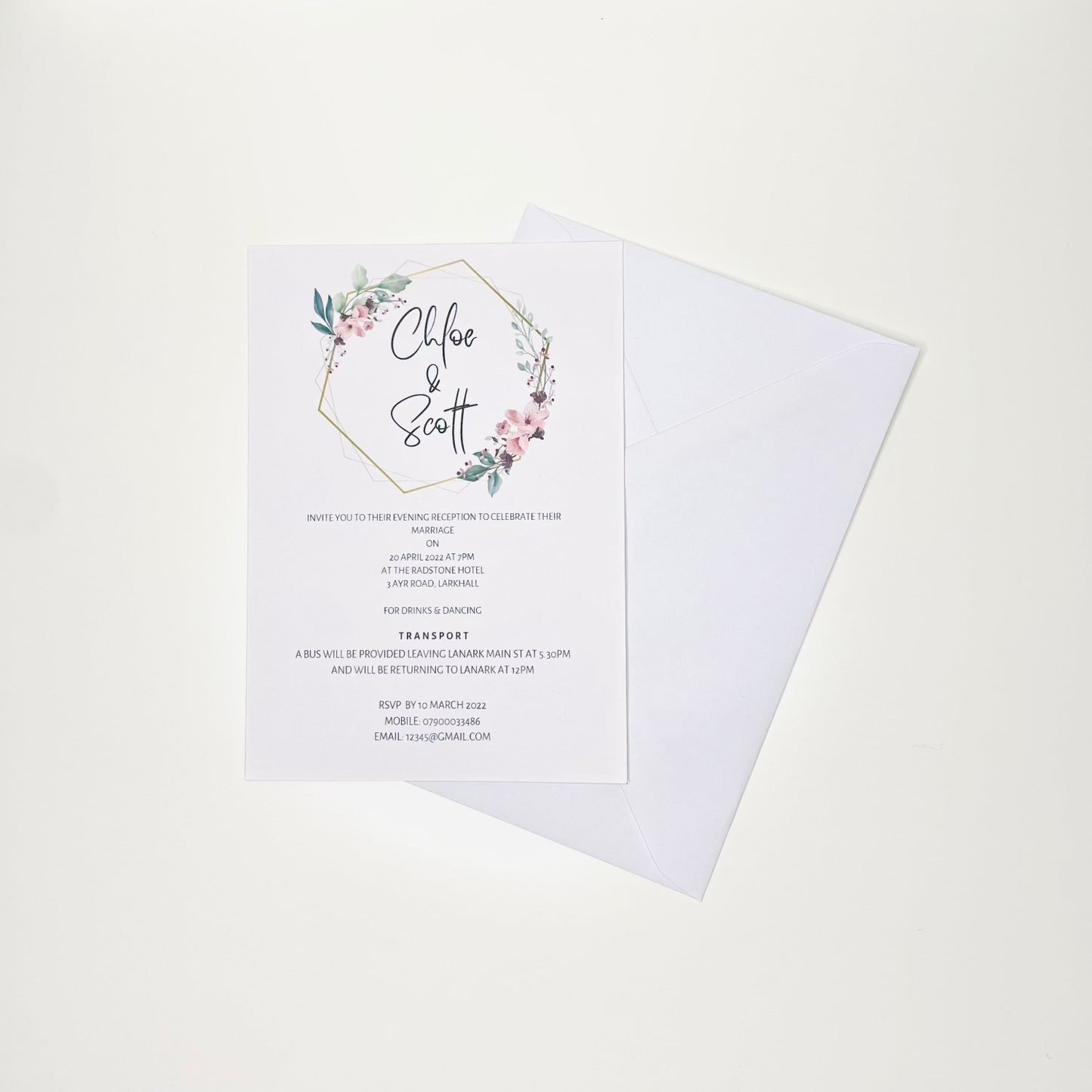 Floral Wedding Invitation Set & Individuals - Firtina Creations