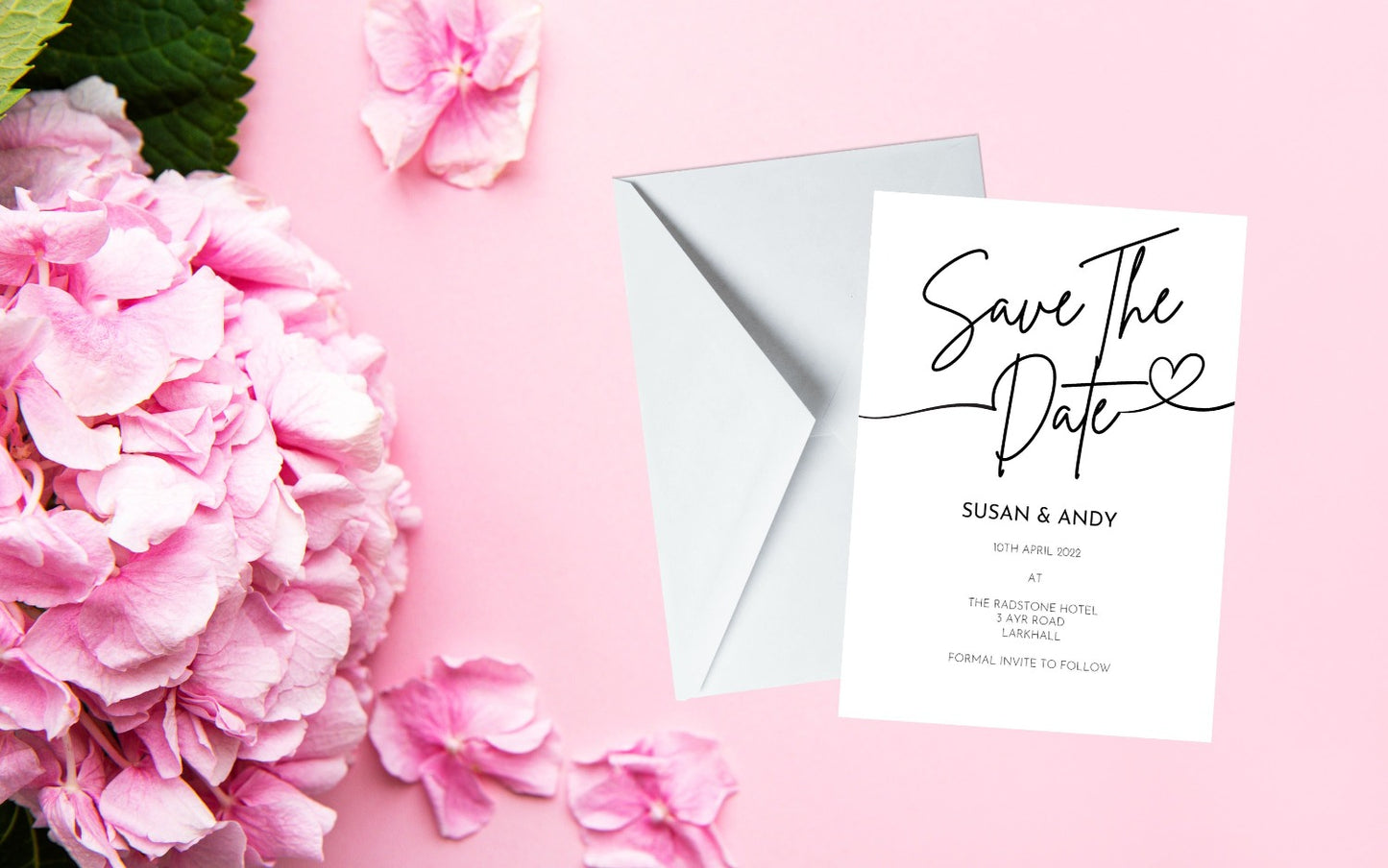 Minimalist Black & White Wedding Invitation Set & Individuals - Firtina Creations