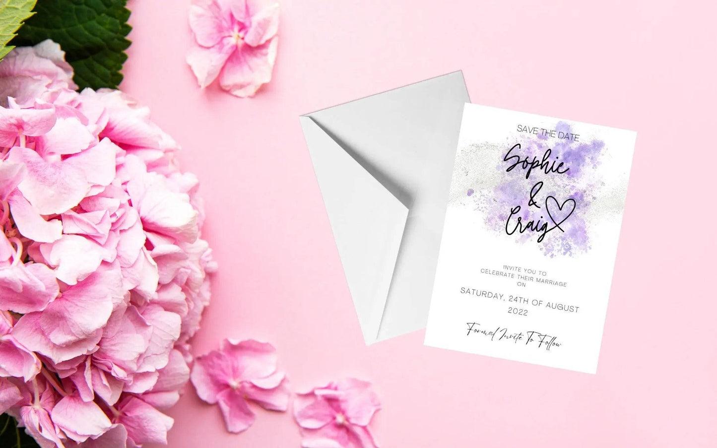 Purple Wedding Invitation Set & Individuals - Firtina Creations