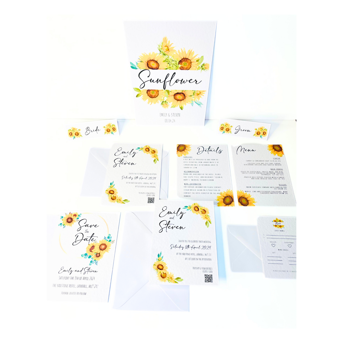 Sunflower Wedding Invitation Suite - SAMPLE ONLY