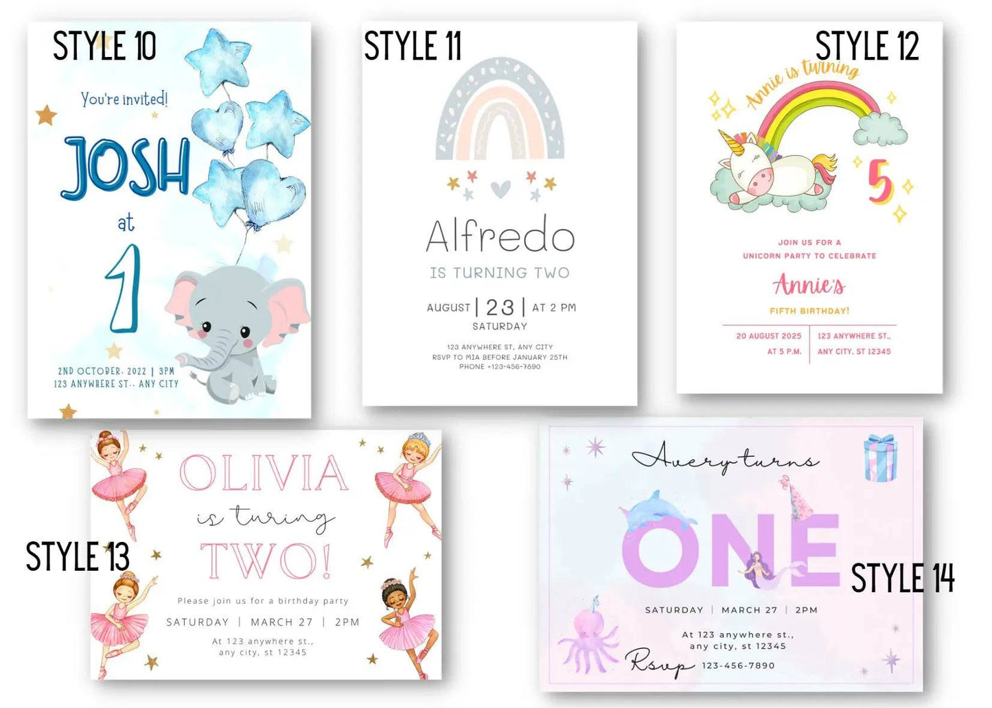 Party & Special Occasion Invites (fully customisable) - Firtina Creations