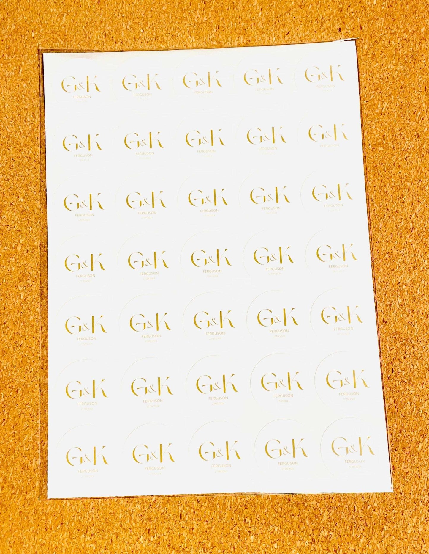 Initial Stickers for Weddings