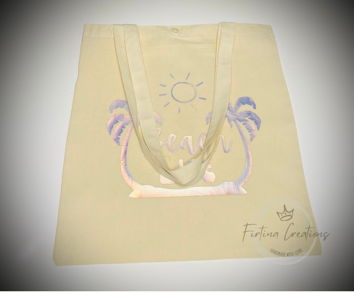Beach Life Canvas Tote Bag - Firtina Creations