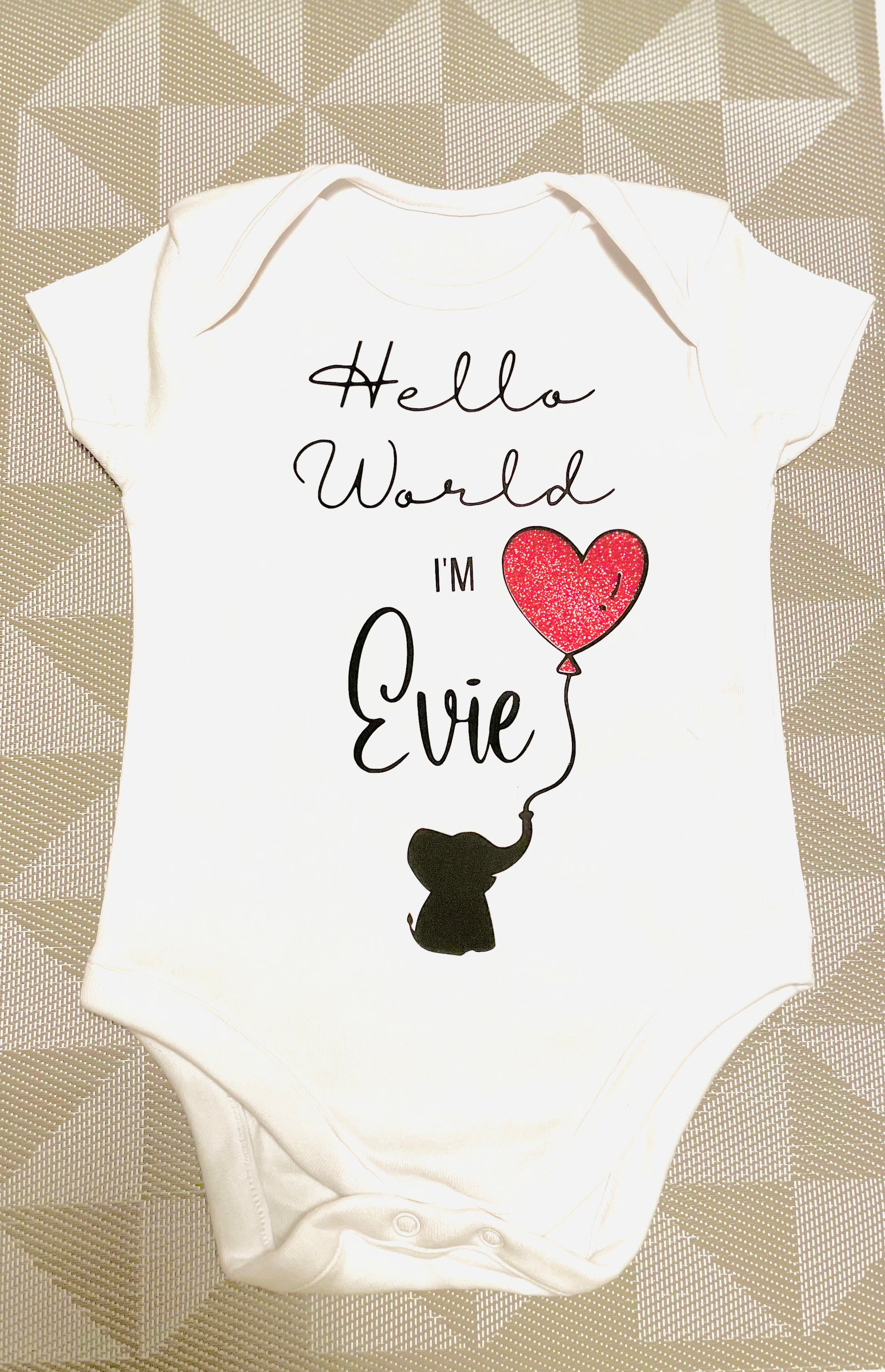 Hello World Baby Vest - Personalised - Firtina Creations