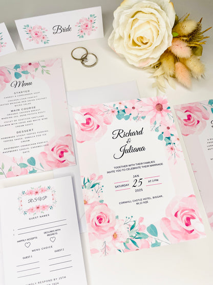 Rose Wedding Invitation Suite - SAMPLE ONLY