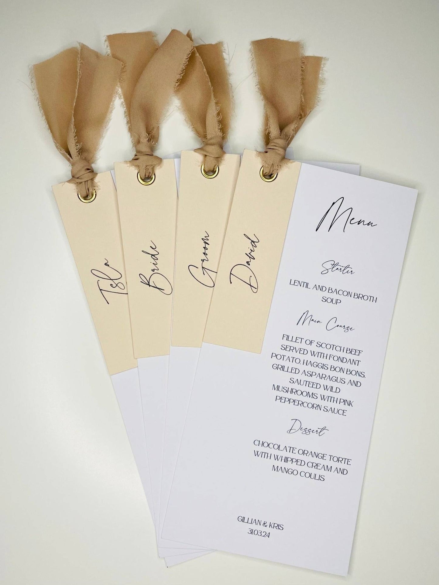 wedding menus