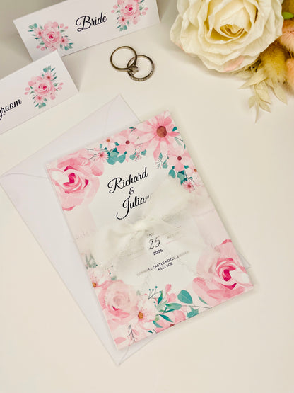 Rose Wedding Invitation Suite - SAMPLE ONLY