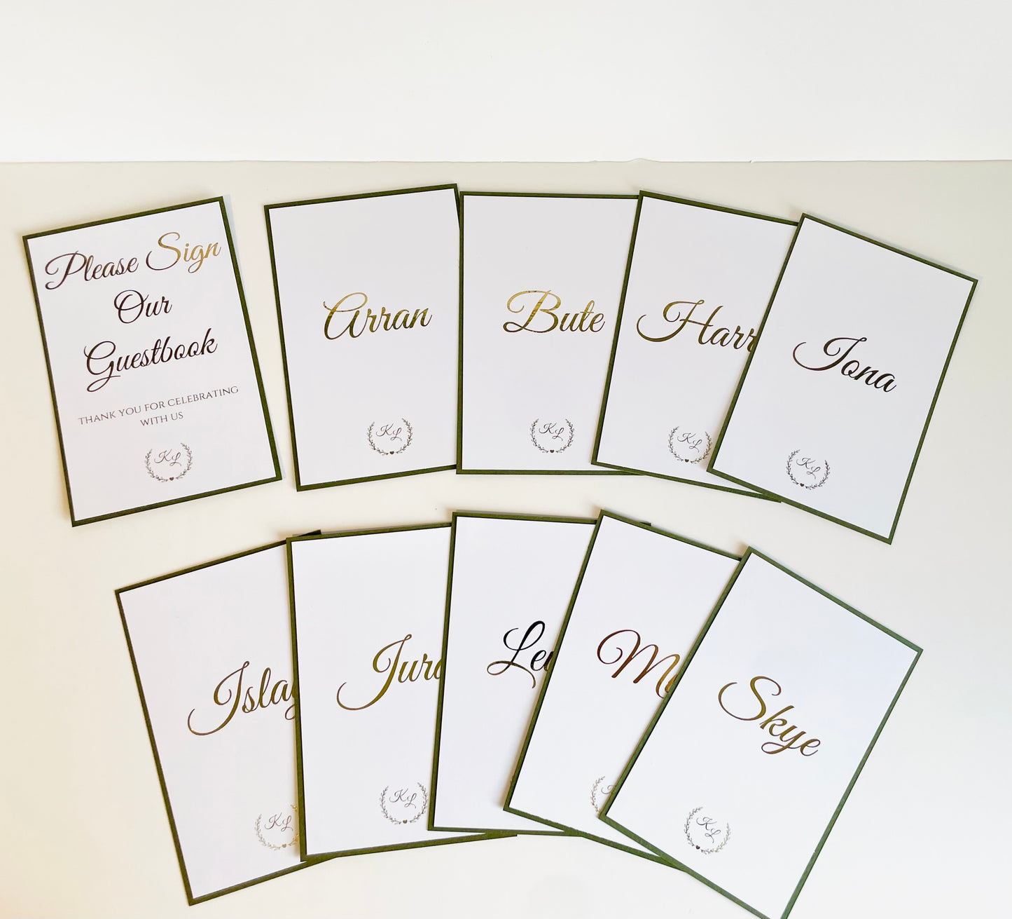 Wedding Reception Table Numbers/ Guestbook Sign