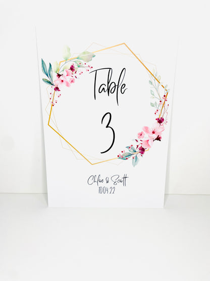 Wedding Reception Table Numbers/ Guestbook Sign