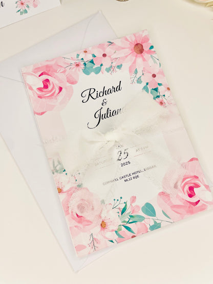 Rose Wedding Invitation Suite - SAMPLE ONLY