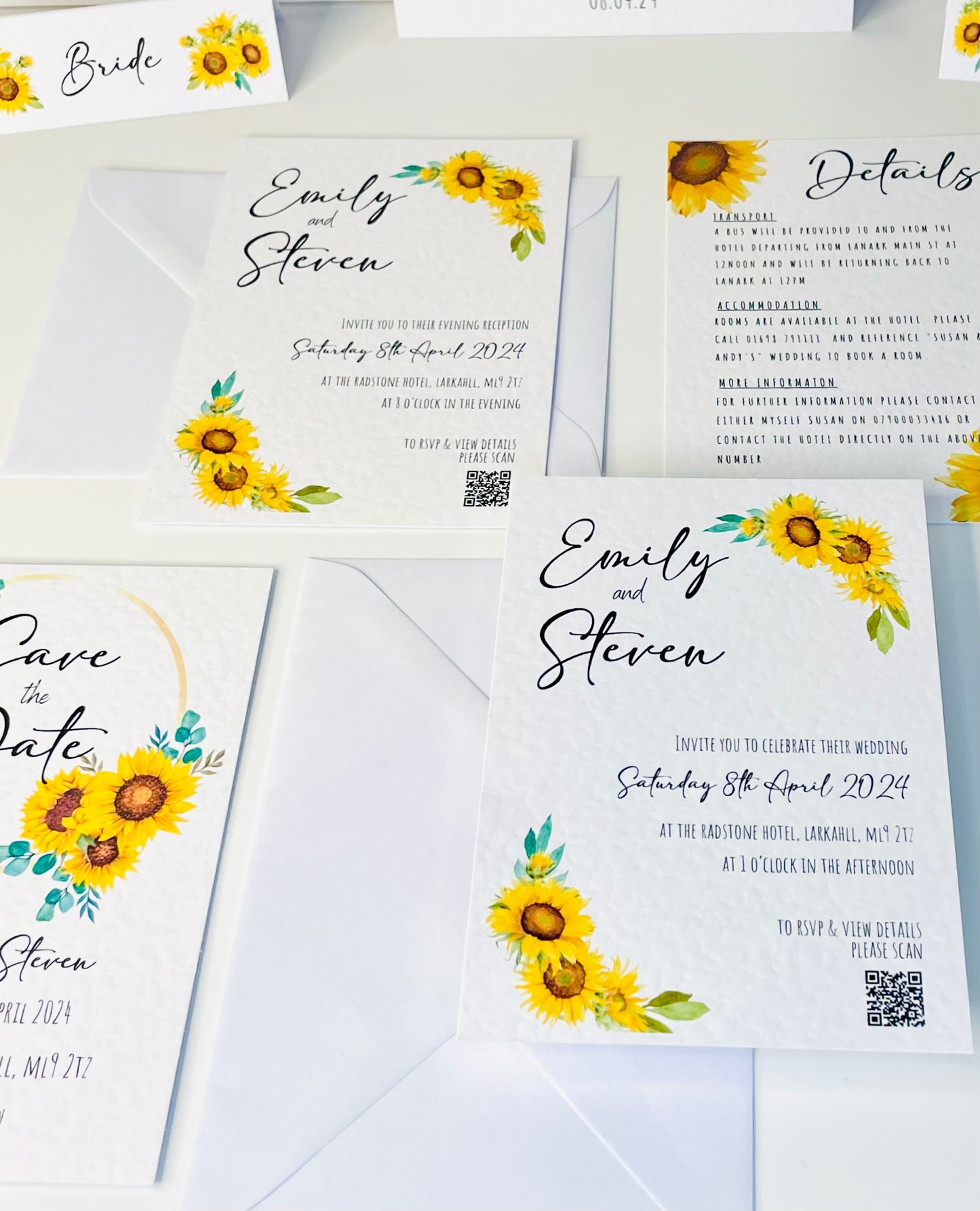 Sunflower Wedding Invitation Suite - SAMPLE ONLY