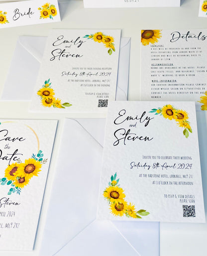 Sunflower Wedding Invitation Suite - SAMPLE ONLY