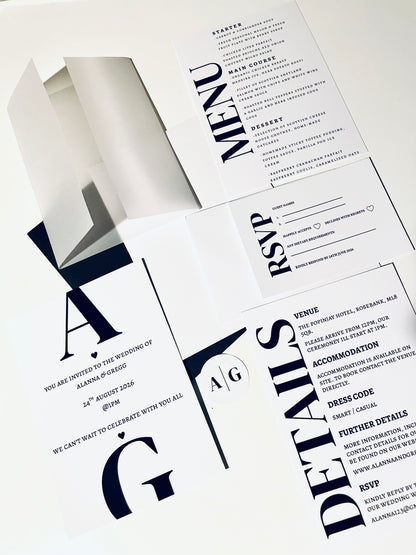 Initial Wedding Invitation Suite - SAMPLE ONLY