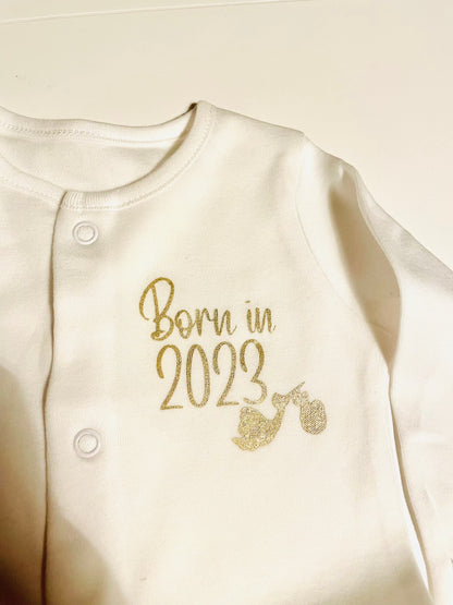 Born in 2024 Baby Grow - Firtina Creations