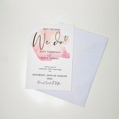 Pink Wedding Invitation Set & Individuals - Firtina Creations