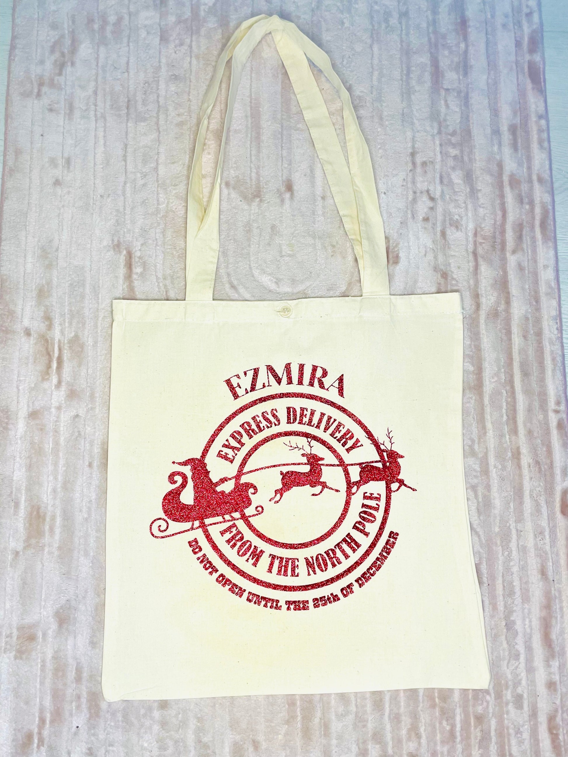 North Pole Express Reusable Christmas Gift Bag - Firtina Creations