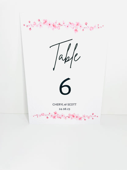Wedding Reception Table Numbers/ Guestbook Sign