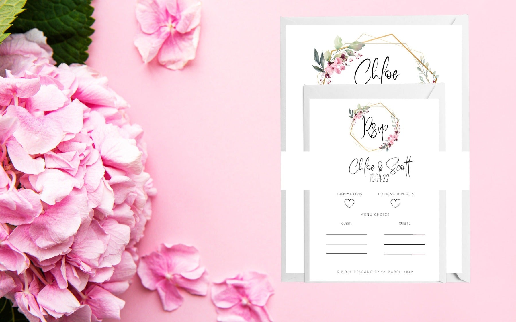 Floral Wedding Invitation Set & Individuals - Firtina Creations