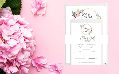 Floral Wedding Invitation Set & Individuals - Firtina Creations