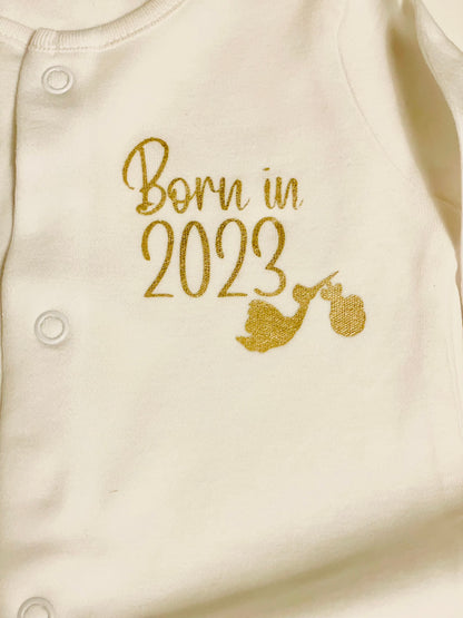 Born in 2024 Baby Grow - Firtina Creations