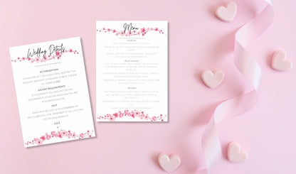 Pink Cherry Blossom Wedding Invitation Set & Individuals - Firtina Creations
