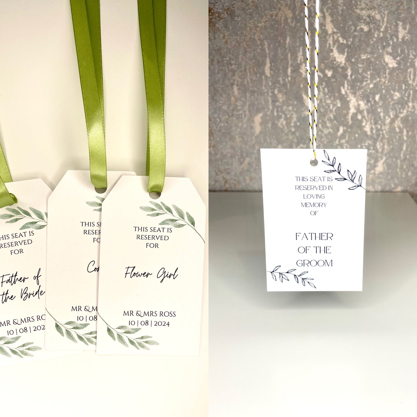 Wedding Seating Reservation Tags