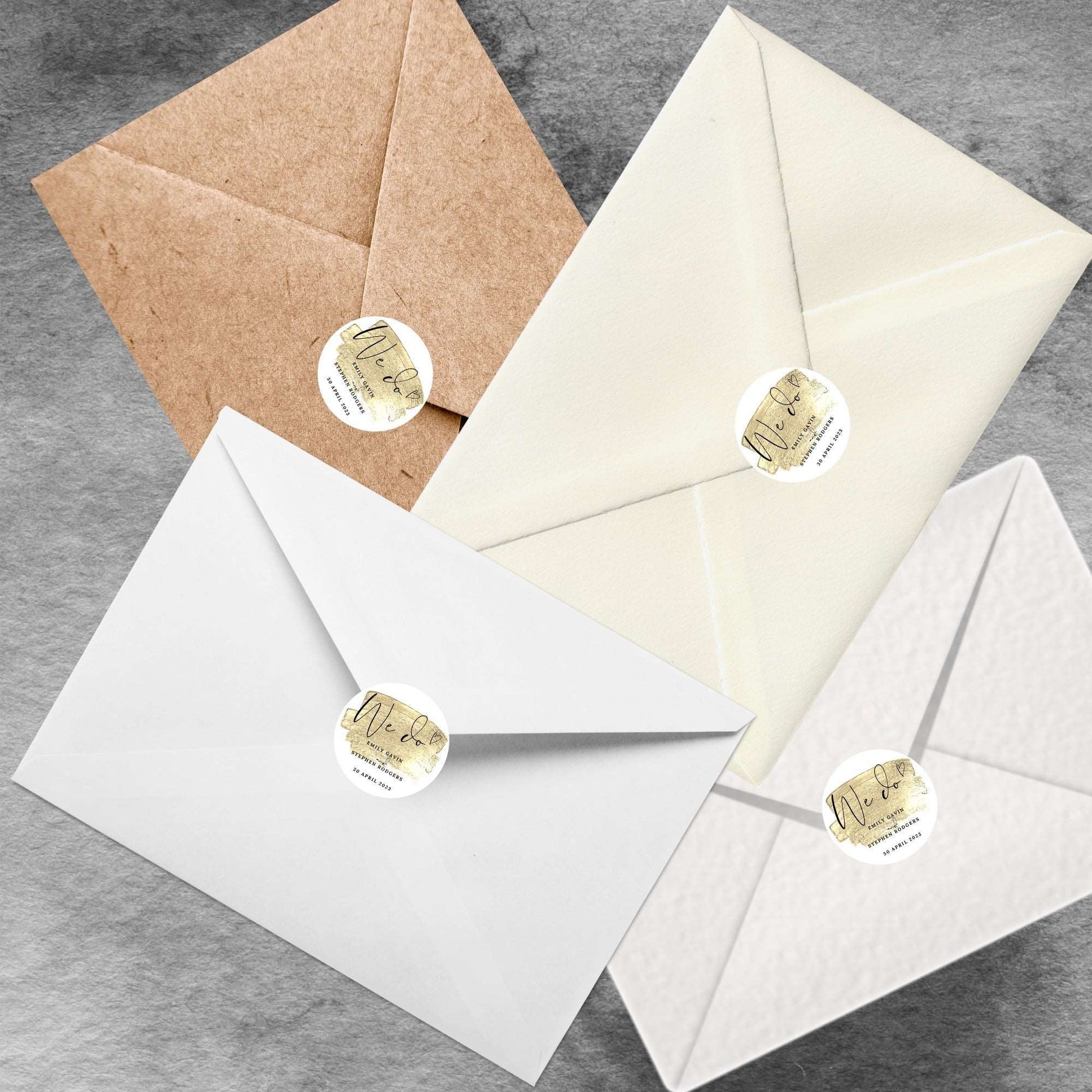 Gold Effect Wedding Invitation Set & Individuals - Firtina Creations