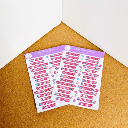 Days of the Week Stickers