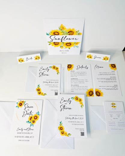 Sunflower Wedding Invitation Suite - SAMPLE ONLY