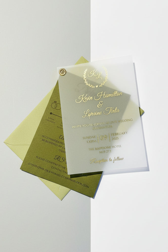Gold Foil Vellum Wedding Invitation Suite