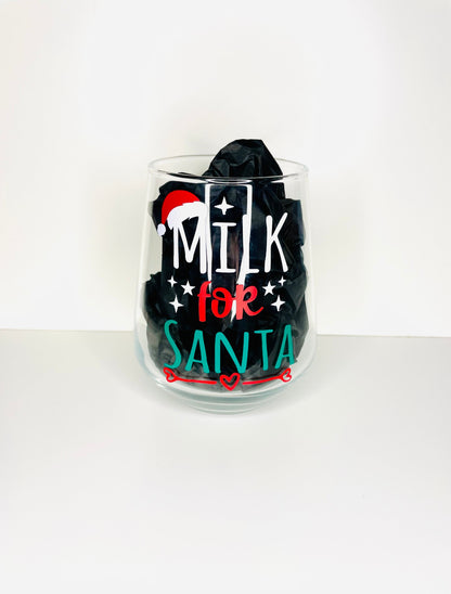 Milk for Santa Glass Tumber - Firtina Creations